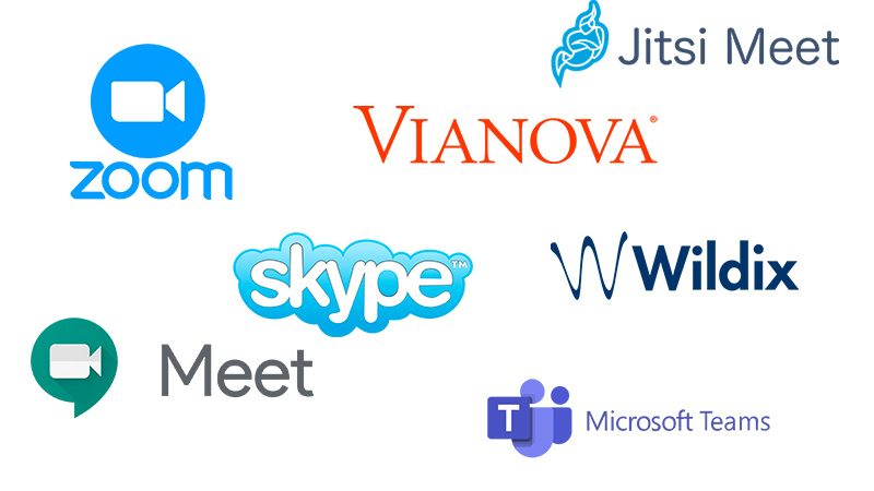 Skype Zoom Meet jitsi