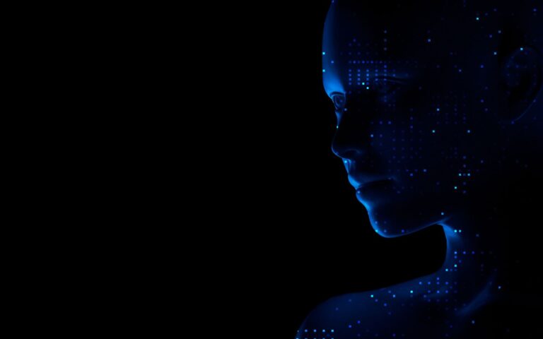Donna digitale che guarda