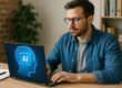 Persona al computer che l'avora con intelligenza artificiale