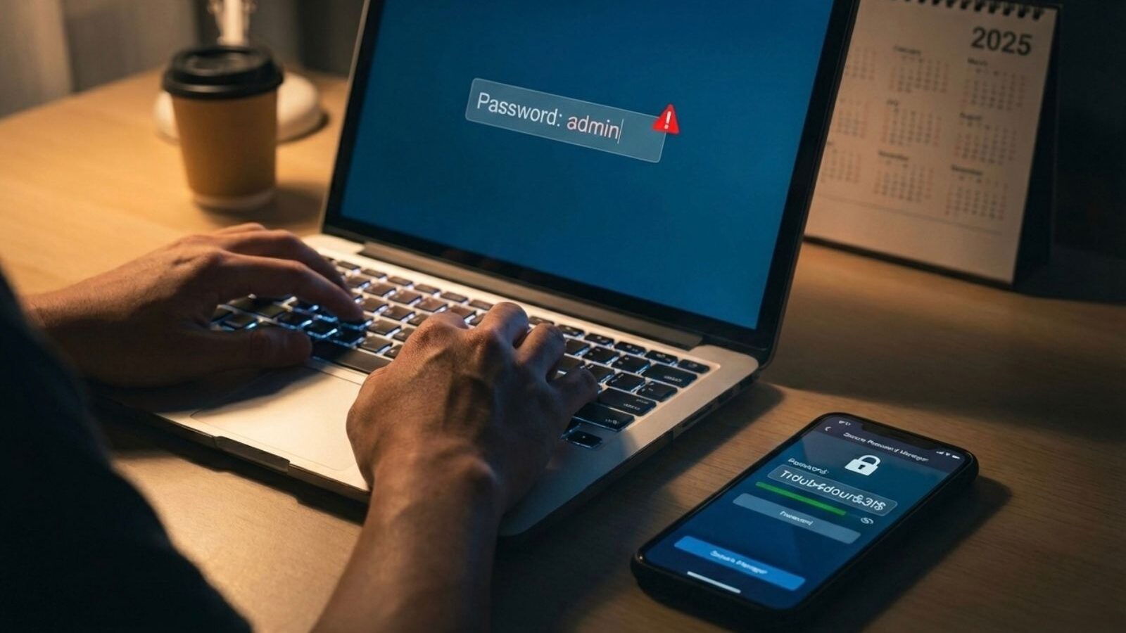 persona che digita una password sul computer
