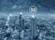 Paesaggio futuristico con 5G