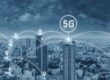 Paesaggio futuristico con 5G